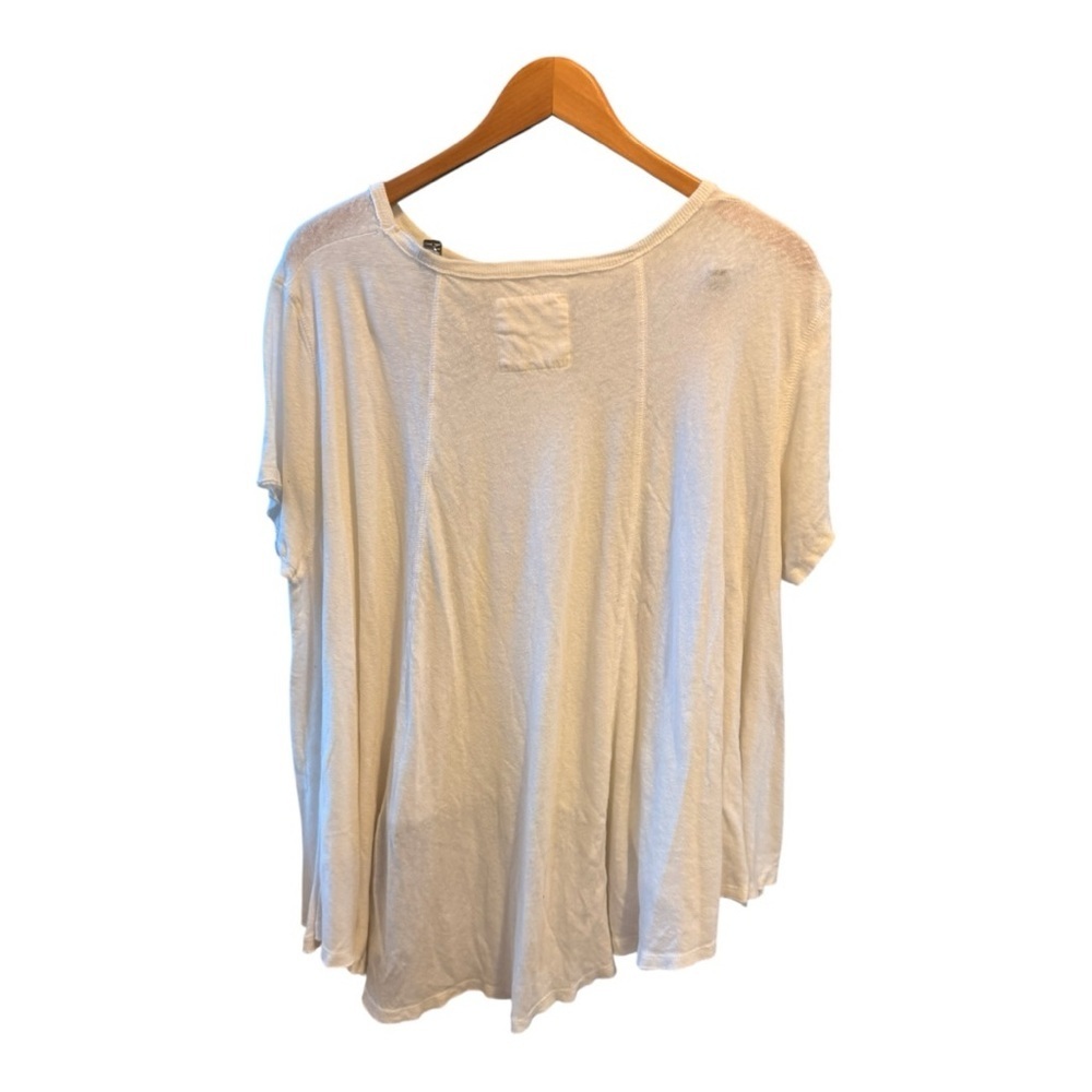WE THE FREE Women’s White Short Sleeve Slub T-Shirt Size XS hi-lo tshirt flowy - Picture 5 of 5